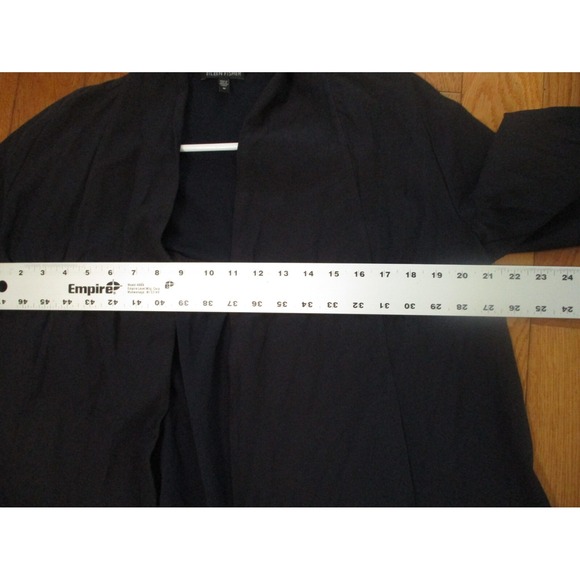 Eileen Fisher Jacket Womens Medium Navy Blue Open Front Blazer Jacket Cardigan - Picture 6 of 7